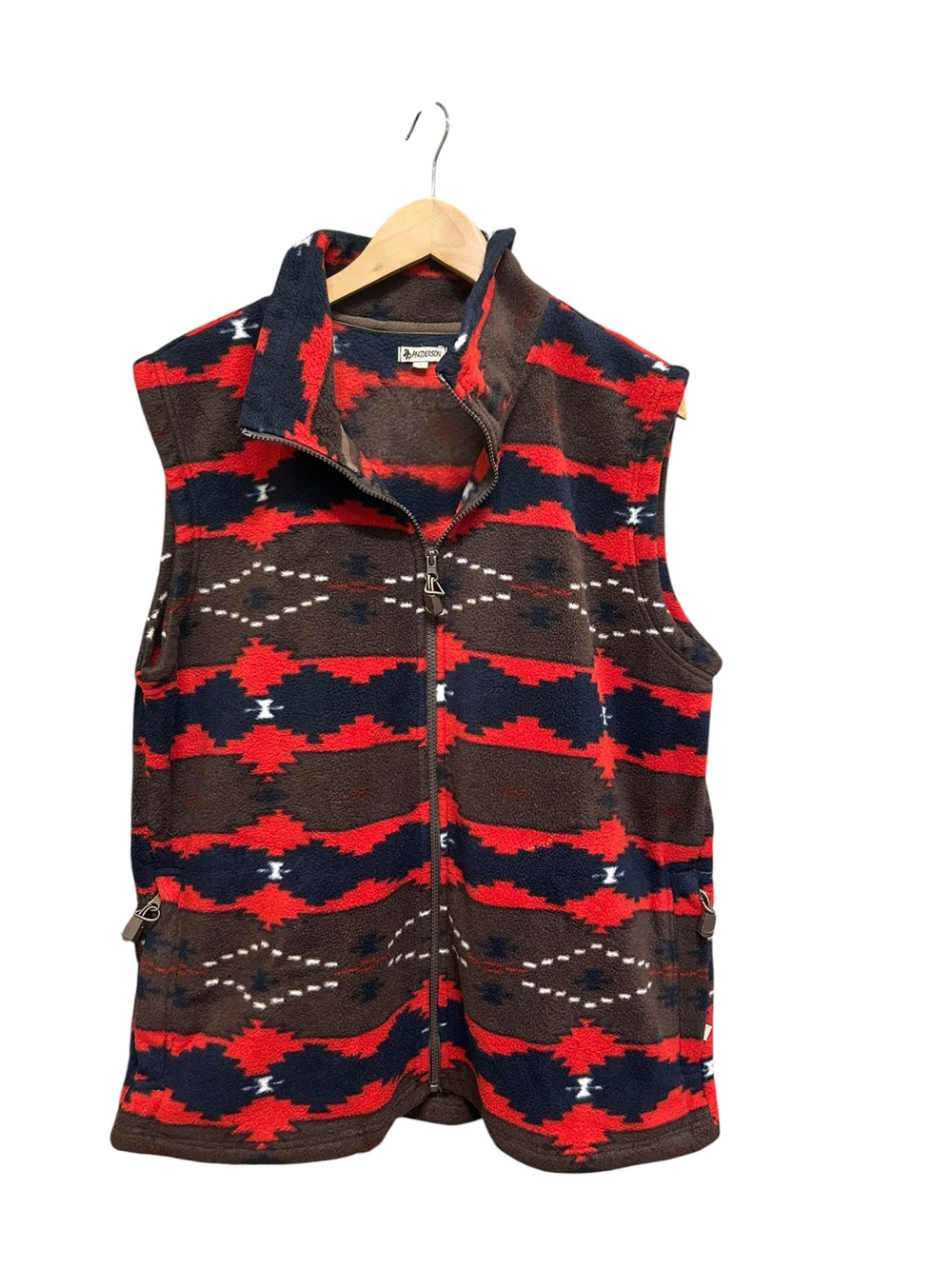 Angderson Southwestern Aztec Fleece Zip Vest Size L